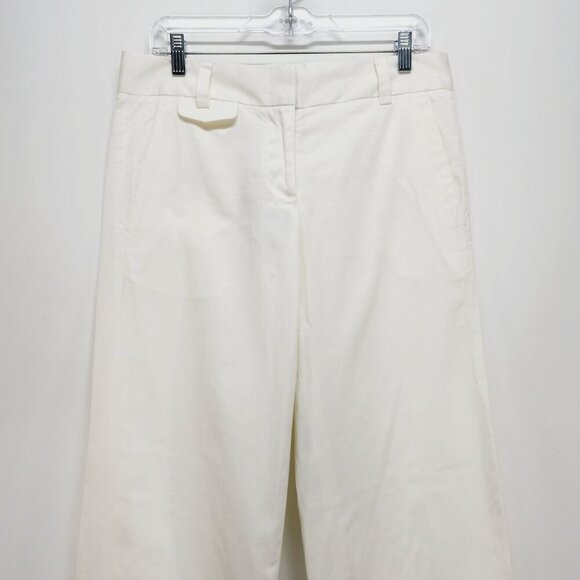 French Connection Womens White Cotton Straight-Leg Trousers high rise Size 6 - Picture 7 of 12